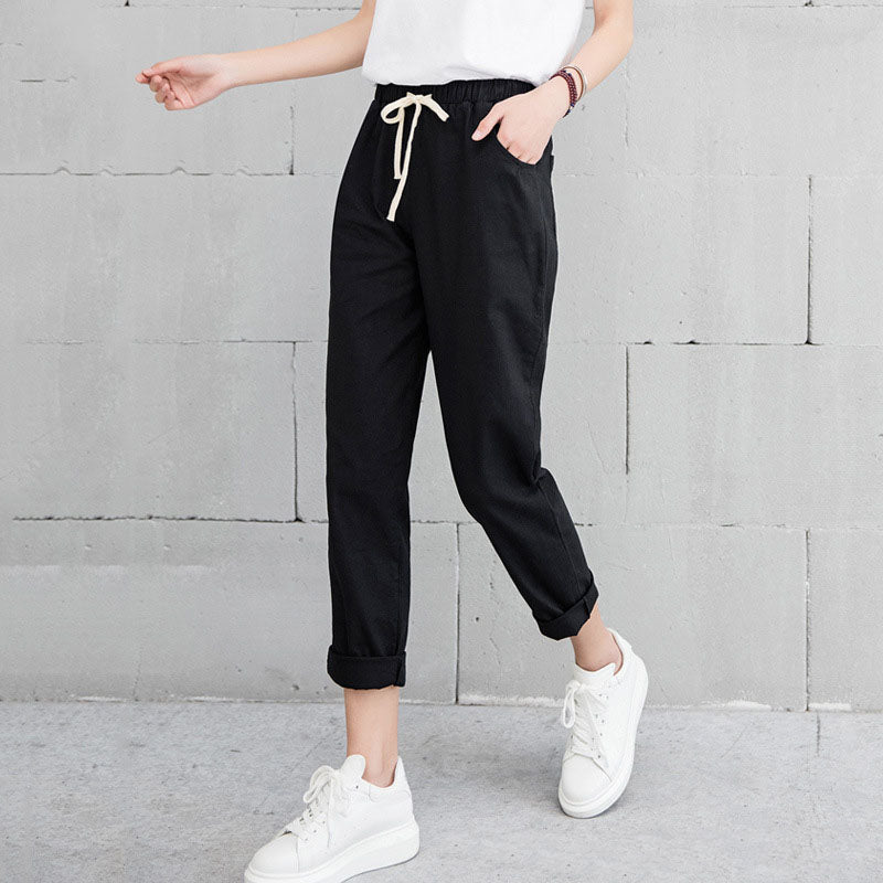Cotton Linen Pants Ankle Length Haren Pants