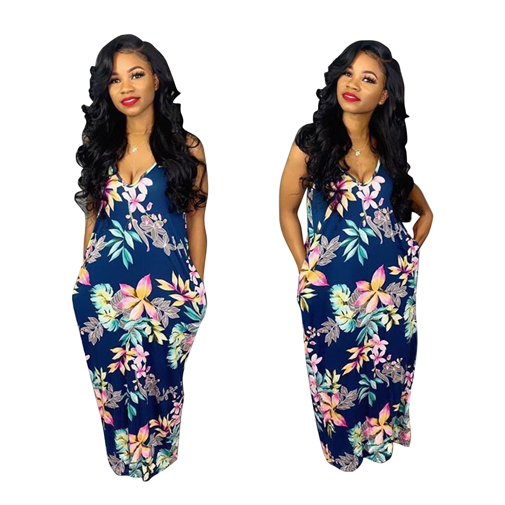 Floral Strap Long Dress