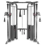 XMARK Functional Trainer Cable Machine with Dual 200 lb Weight Stacks, 19 Adjustments- Silver
