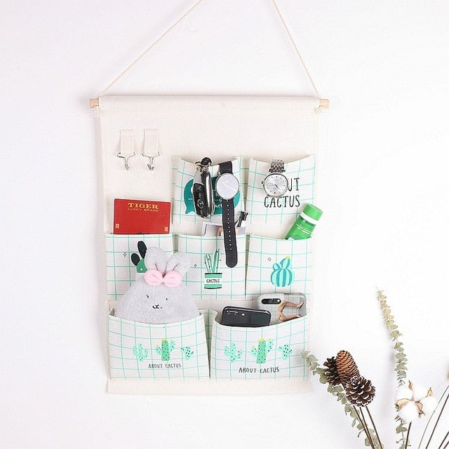 7 Pockets Wall Hanging Bag Linen Closet Organizer