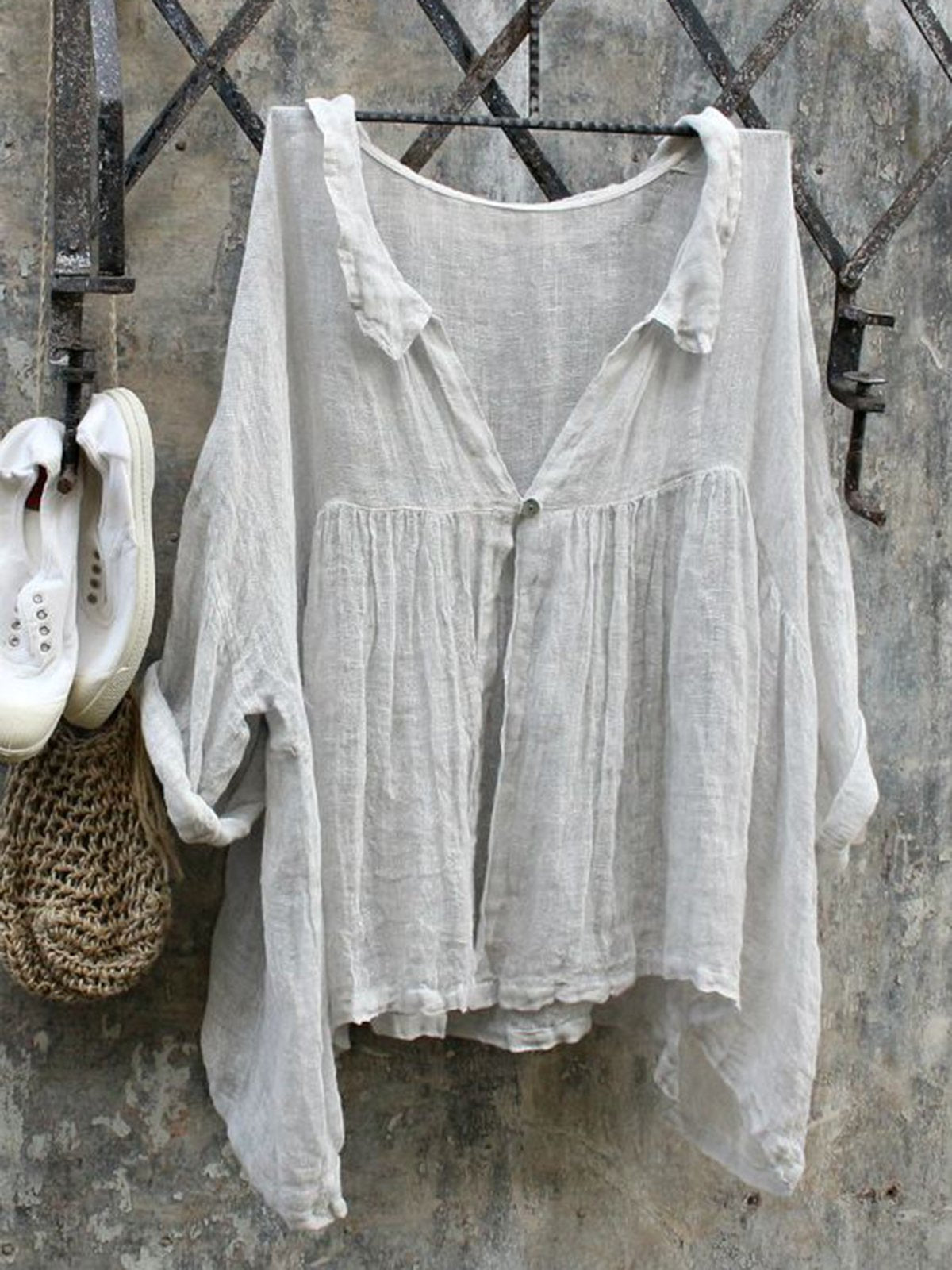 Casual V Neck Long Sleeve Casual Tops