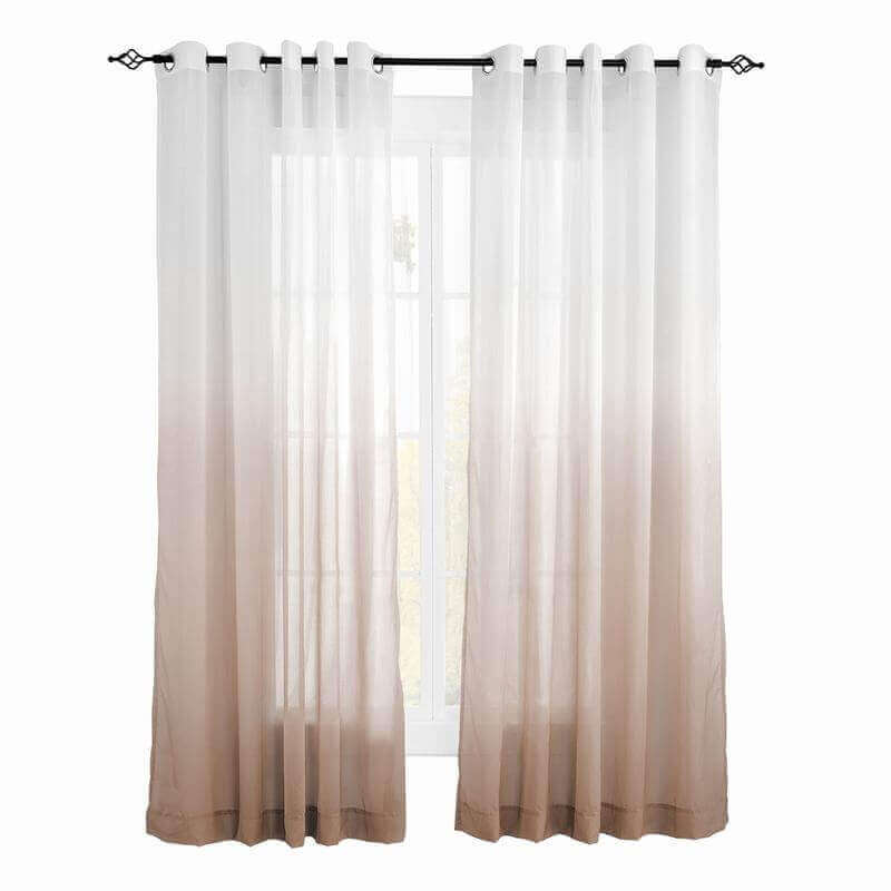 CUSTOM Hanna Taupe Gradient Ombre Sheer Curtain Tulle Gradual Drapery