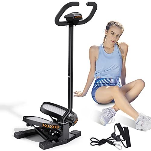 Sportsroyals Stair Stepper with Handlebar for Exercises-Twist Stepper for Men & Women- Orange