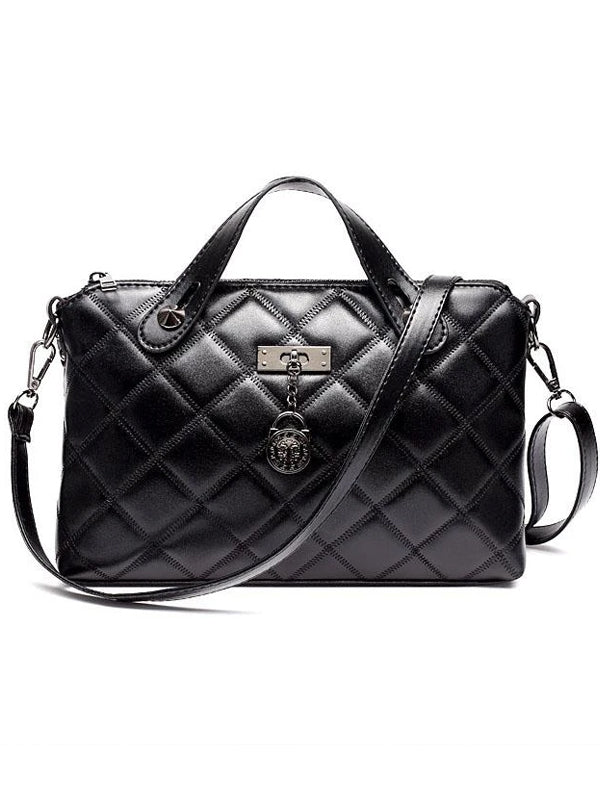 Women Elegant Black Zipper  Cross-body Bags