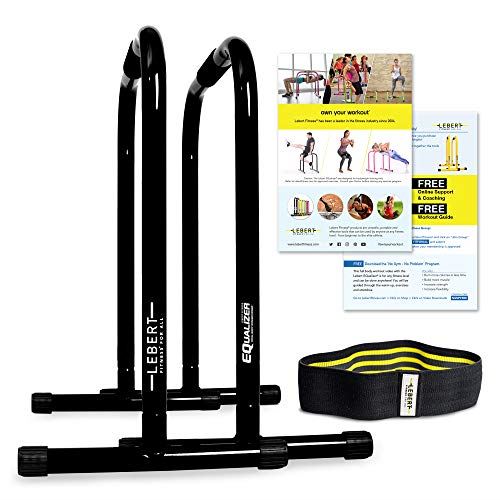 Lebert Fitness Dip Bar Stand �C Original Equalizer Total Body Strengthener Pull Up Bar Home Gym Exercise Equipment �C Black