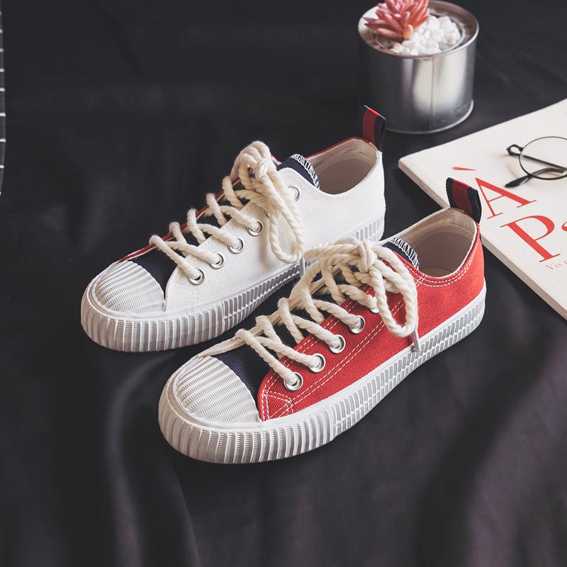 Black-Yellow Color Block Flat Heel Canvas Daily Spring/Fall Flats