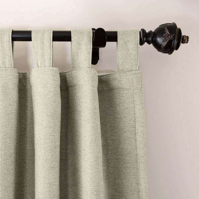 CUSTOM Olive Rock White Luxury Textured Faux Linen Curtain
