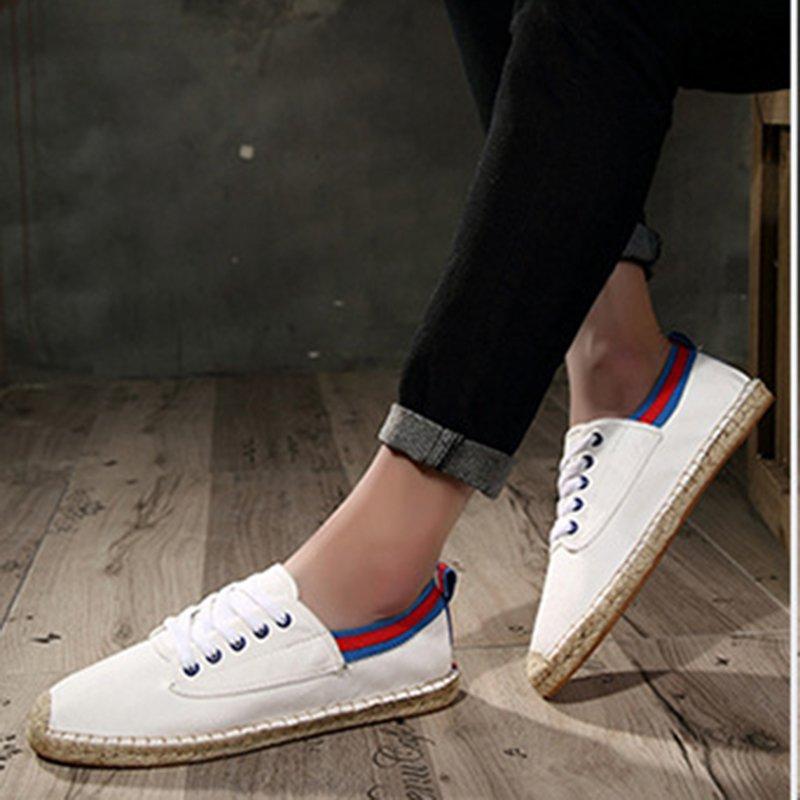 Canvas Lace-up Flat Shoes