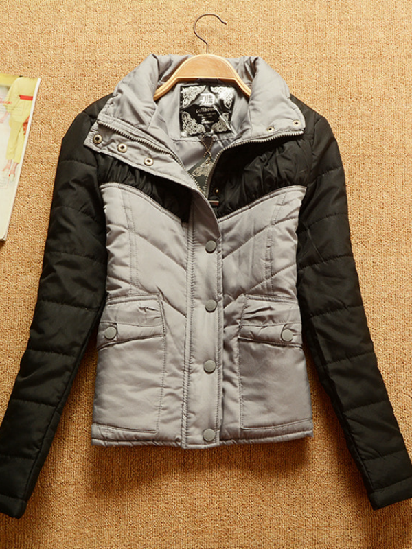 Long Sleeve Basic Cotton Patchwork Coat