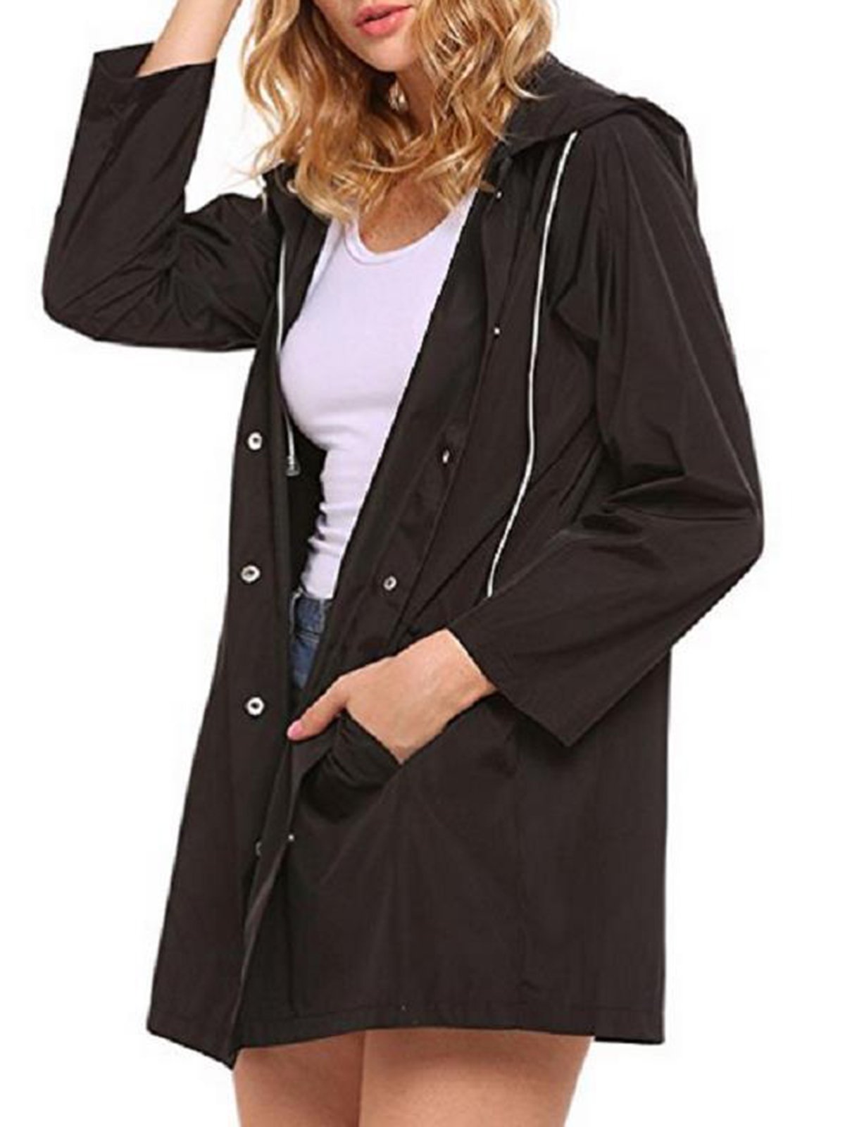 Solid Casual Hoodie Coats Jacket