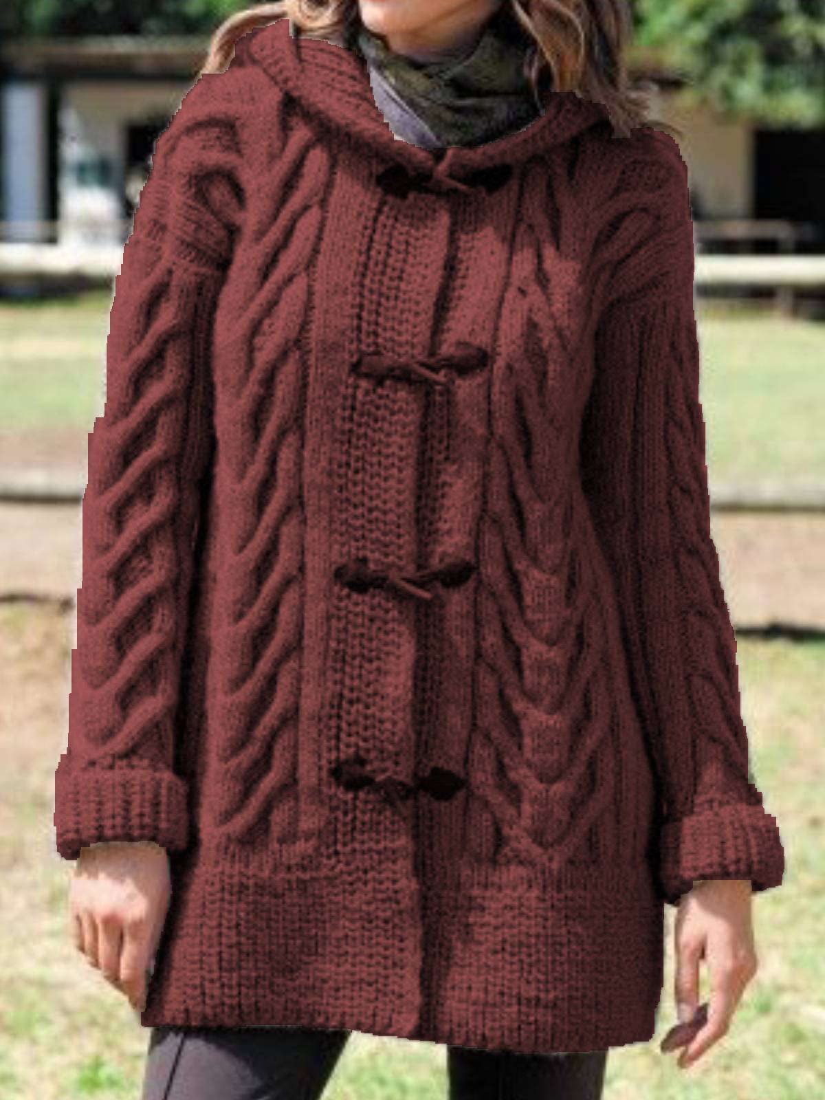 Hoodie Long Sleeve Cotton-Blend Outerwear