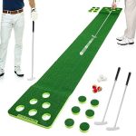 Golf Putting Game Set, Golf Putting Green Mat w/ 2 Putters, 6 Golf Balls &1 Portable Bag