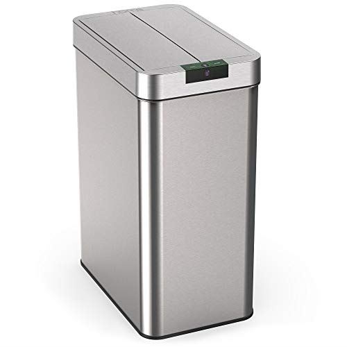 13 Gallon Automatic Trash Can for Kitchen �C Stainless Steel Garbage Can