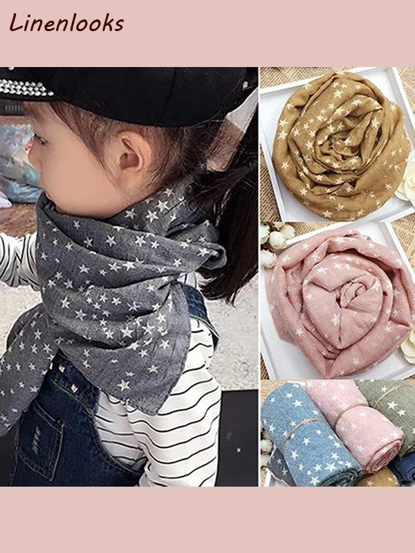 Hot Girl's Kids Star Pentagram Warm Shawl