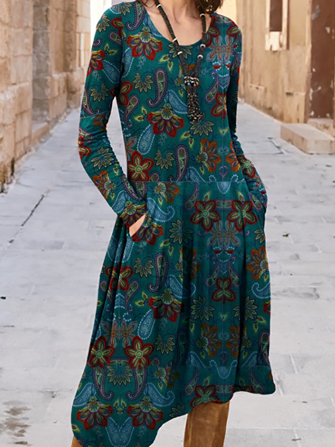 Floral-Print A-Line Dresses