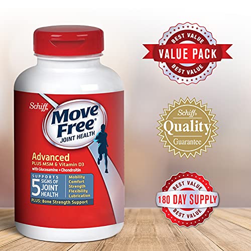 Move Free 益节 葡萄糖胺=软骨素+ msm和d3补充剂（一瓶120粒），每盒3瓶，360粒