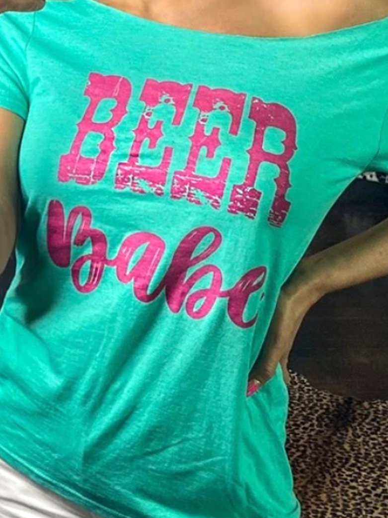 Letter Casual Jersey Shirts & Tops