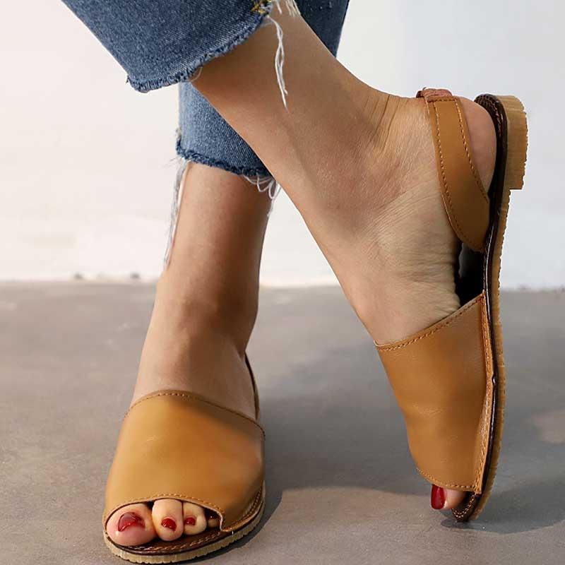 Women PU Sandals Casual Peep Toe Outdoor Shoes