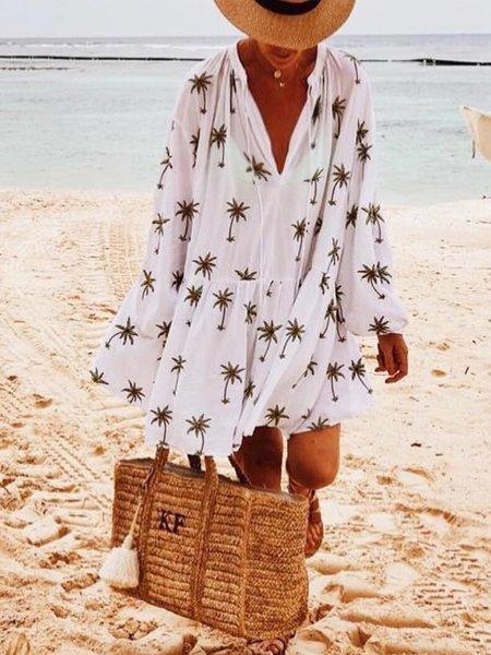 Bohemian holiday cotton floral dress