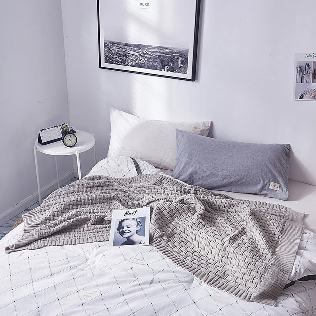 Solid Crochet Knit Blankets