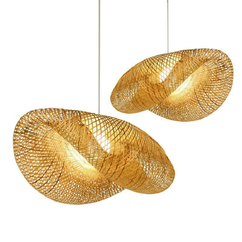 Japanese Restaurant Decorative Bamboo Chandeliers Hand-made Creative Rattan Pendant Lamp