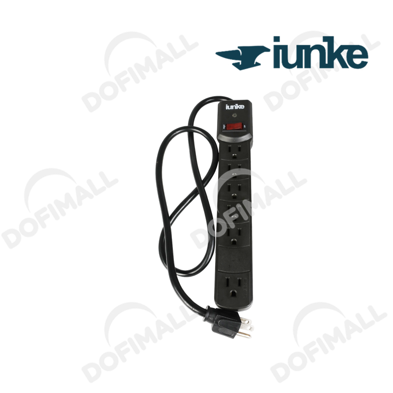 EXTENSIONES POLARIZADAS DE 6 SALIDAS COLOR NEGRO 0.9M 15A