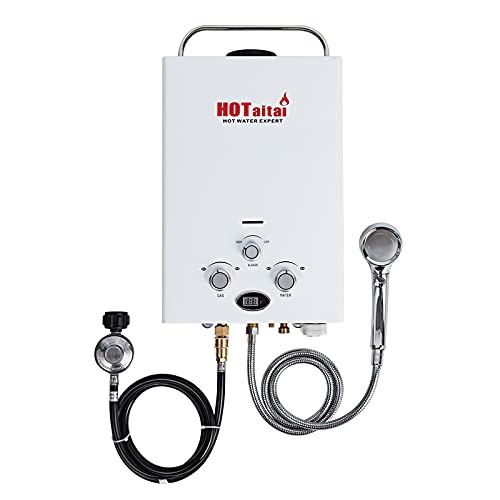 Hotaitai Portable Propane Tankless Water Heater, 1.58GPM 6L Outdoor Portable