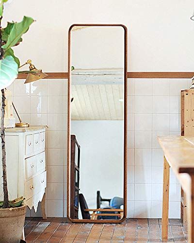 63����18��� Wood Framed Full Length Mirror, Free Standing or Wall Mounted