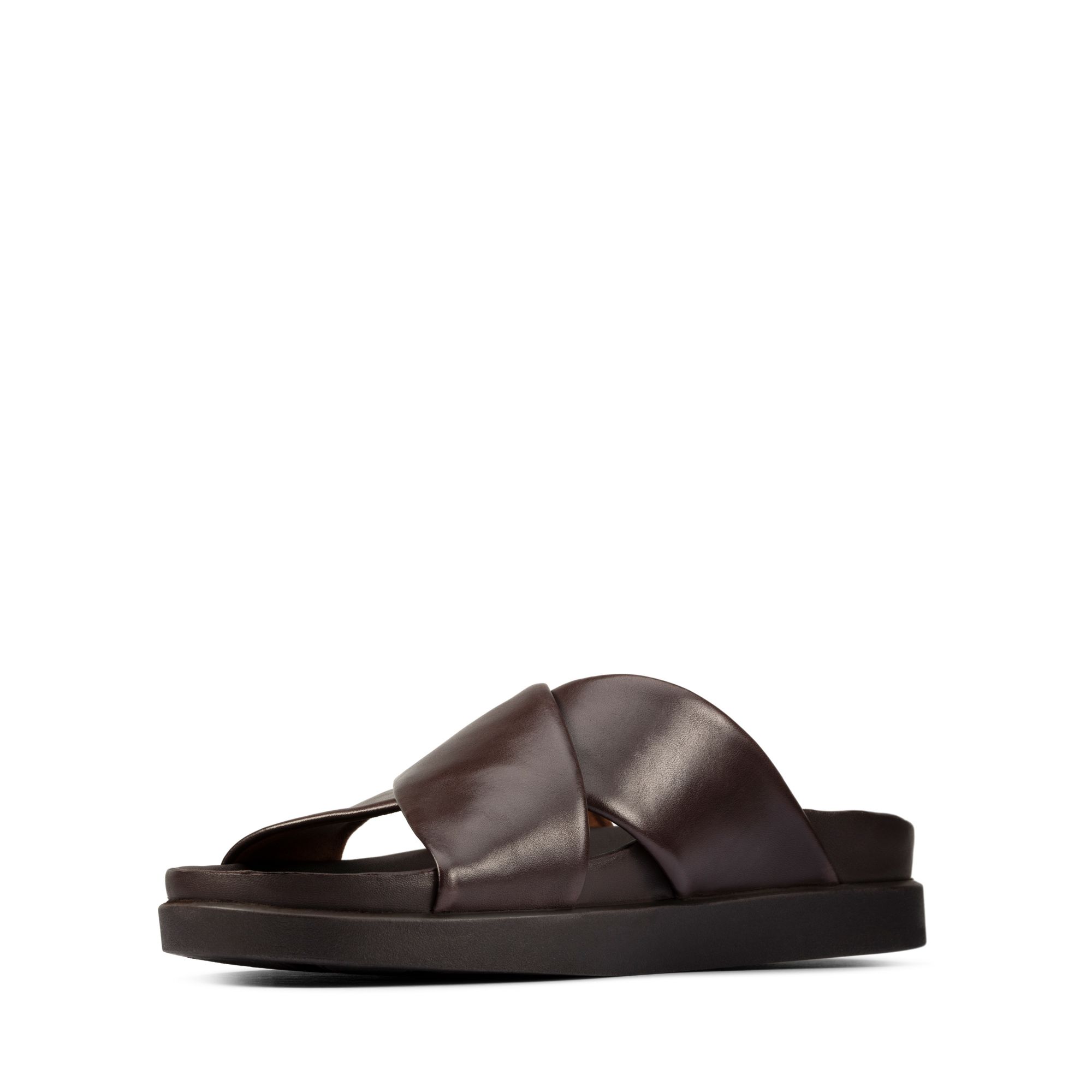 Men Sandals Sunder Cross Dark Brown Lea
