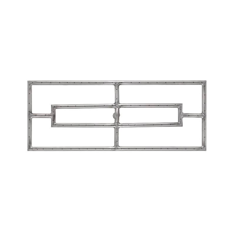 The Outdoor Plus OPT-DR1224 24 inch x 12 inch Double Rectangular Stainless Steel Burner
