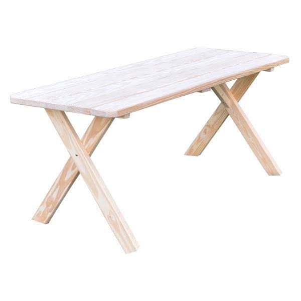 Pressure Treated Pine Crossleg Table 8ft / Natural Stain / Include Standard Size Umbrella Hole