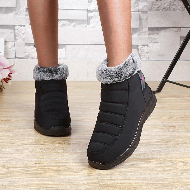 Women Comfy Snow Boot Flat Heel Plus Size Warm Shoes