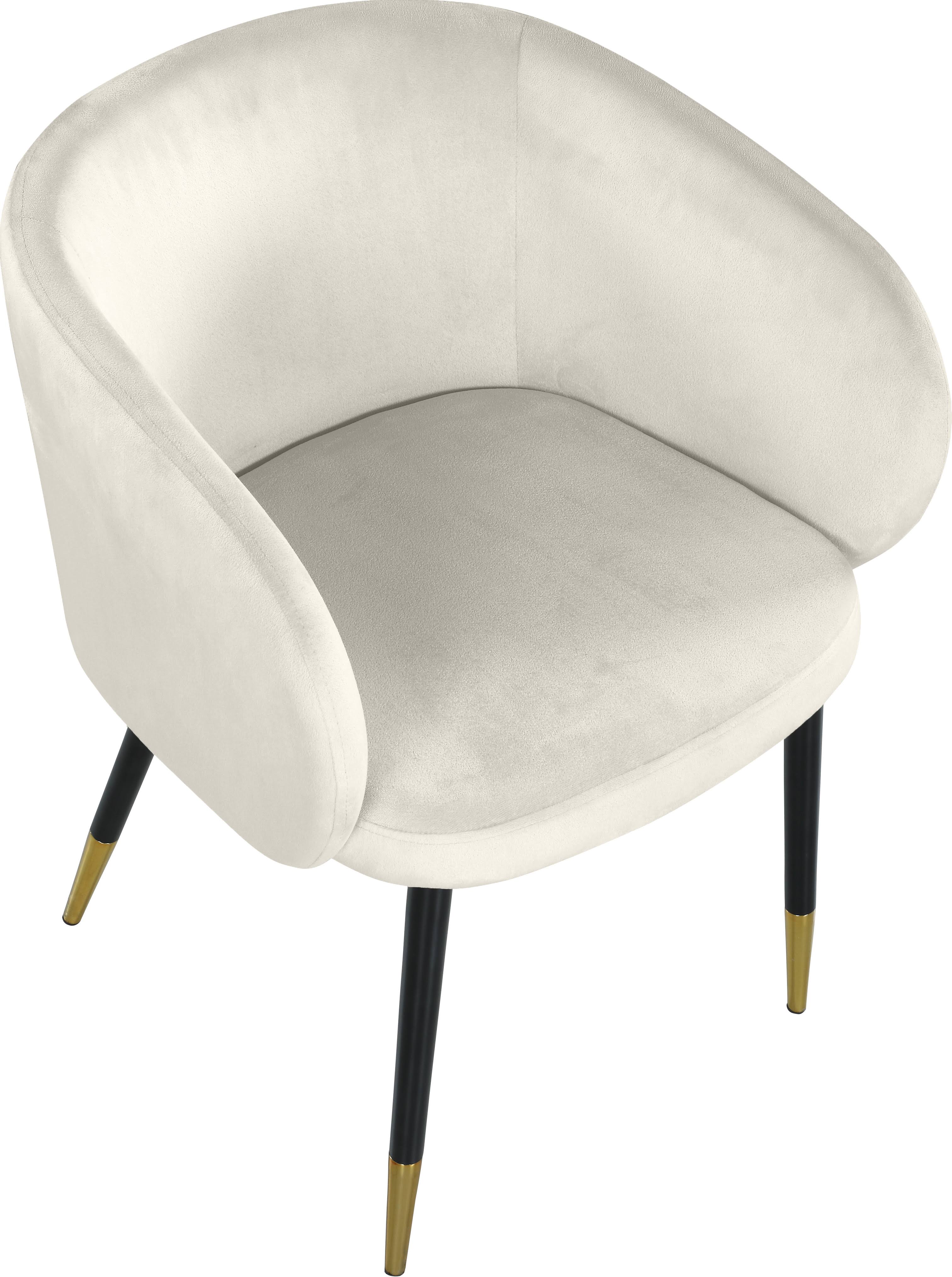 Meridian Louise Cream Velvet Dining Chair