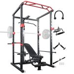 Power Cage with Lat Pulldown 1000 LBs Capacity Power Rack Weight Cage for Men Women Strength Training Powerlifting
