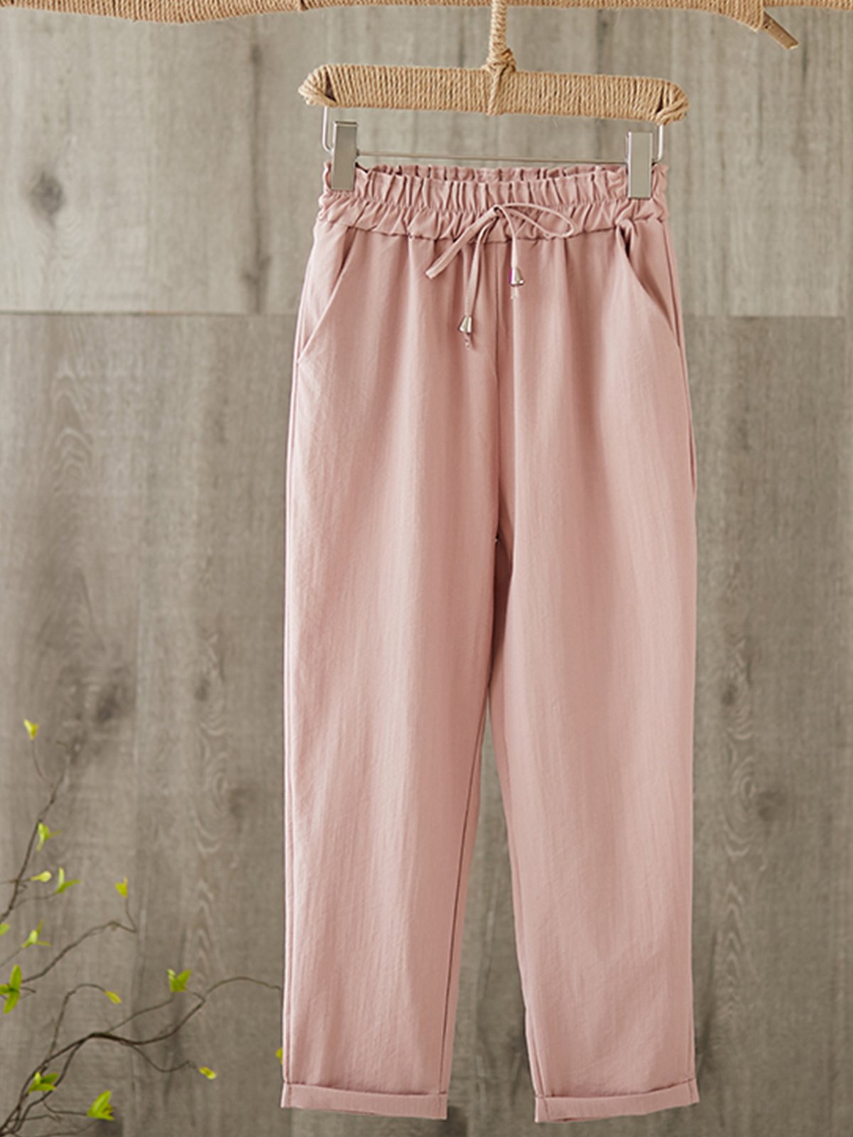 Plus Size Women Solid Loose Casual Pants