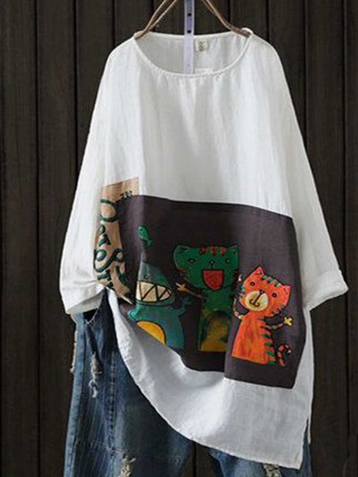 White Casual Floral Cotton Shirts & Tops