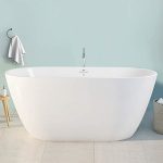 Shaped Freestanding Soaking Bathtub, cUPC Certified, Glossy White Freestanding