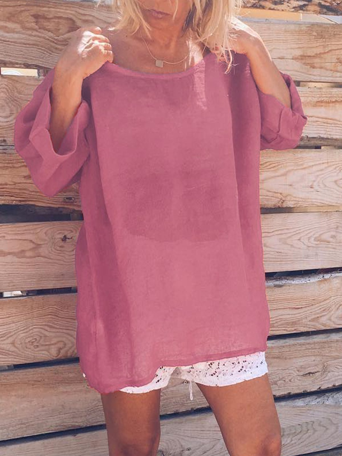 Round Neck Sweet Shirts & Tops