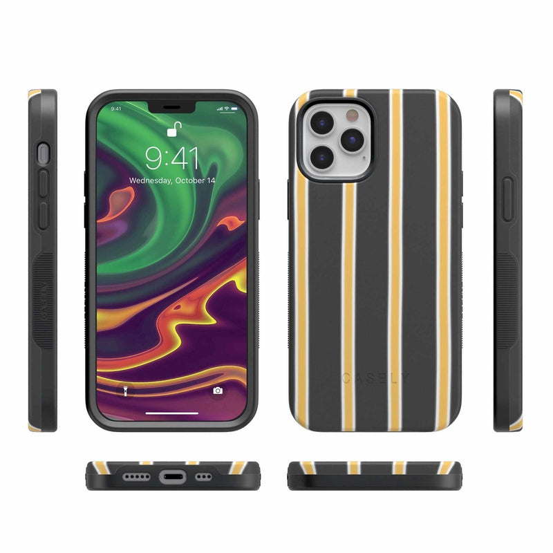 Fine Lines Mustard Yellow Pinstripe iPhone Case
