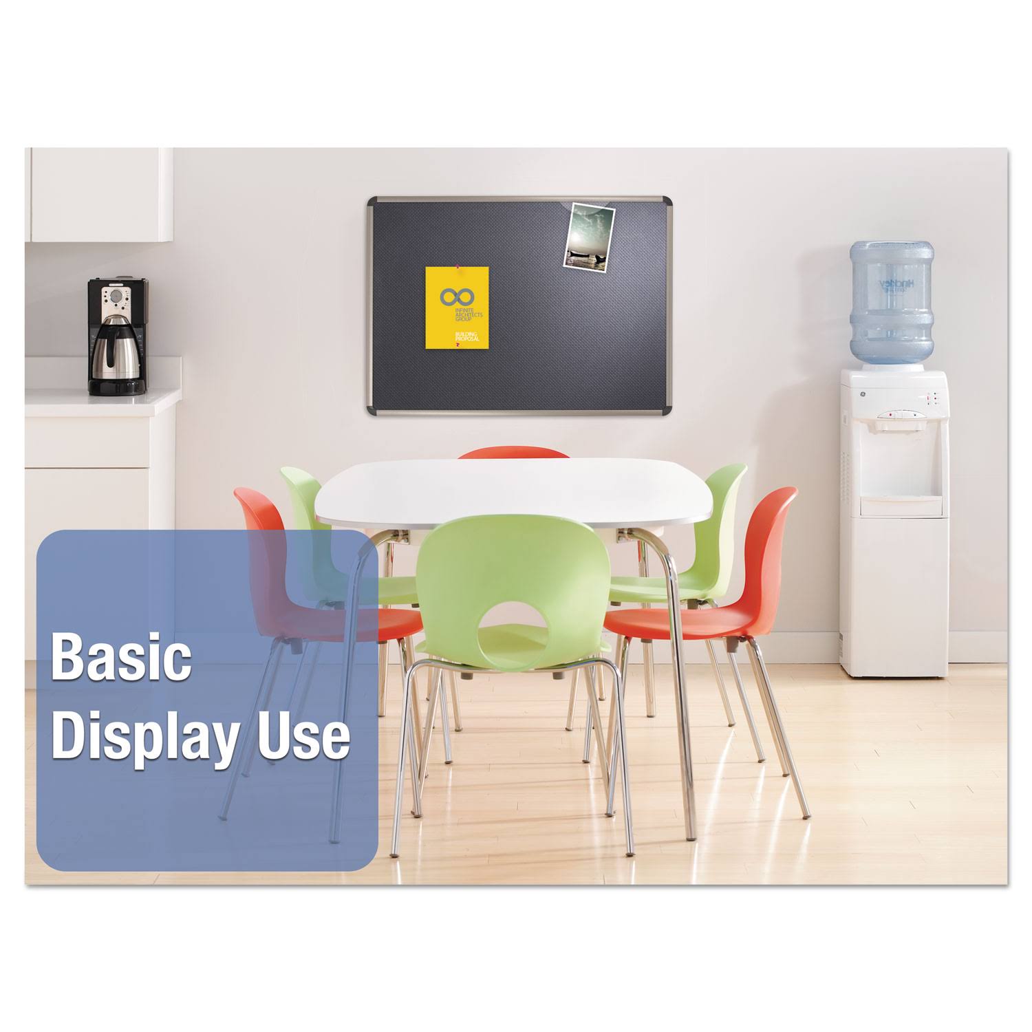 Quartet Prestige - Bulletin board - wall mountable - 35.98 in x 24.02 in - embossed foam - black