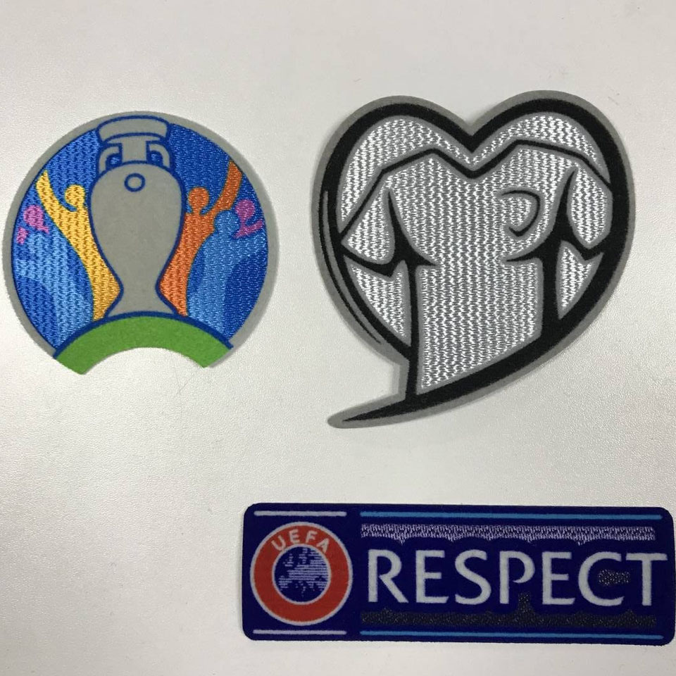Euro 2019 Qualifiers Uefa Respect Soccer Patch Set Soccer Badges Jersey Flock
