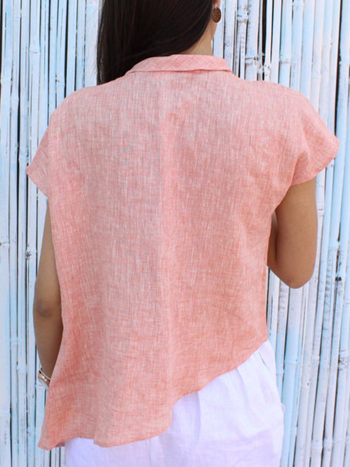 Large irregular cotton jacket Tops