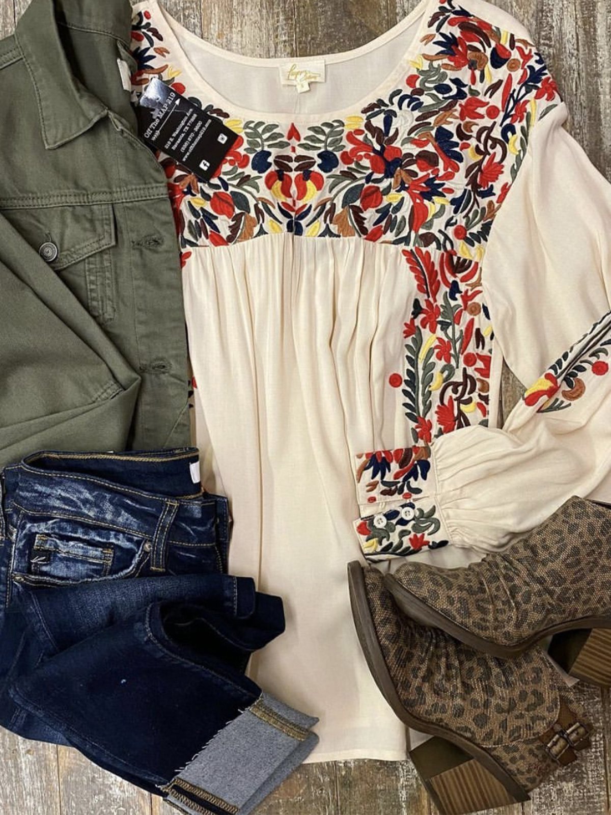 Boho Long Sleeve Cotton-Blend Shirts & Tops