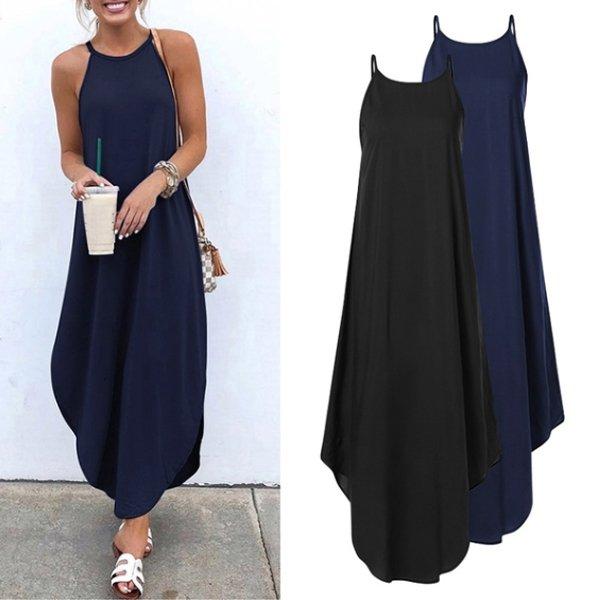 Sleeveless Big Hem Dress Maxi Dresses