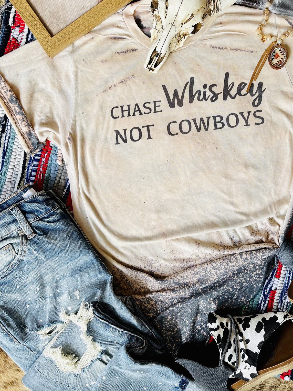 Vintage Crew Neck Printed Shirts & Tops