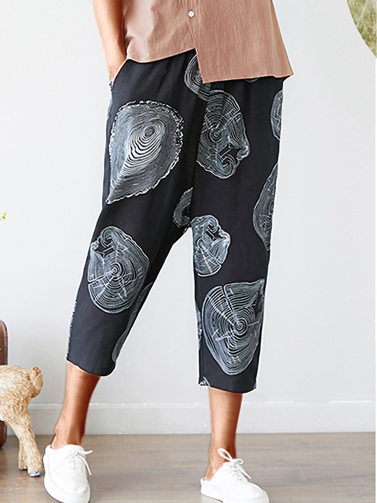Vintage Floral Women Loose Casual Harem Pants