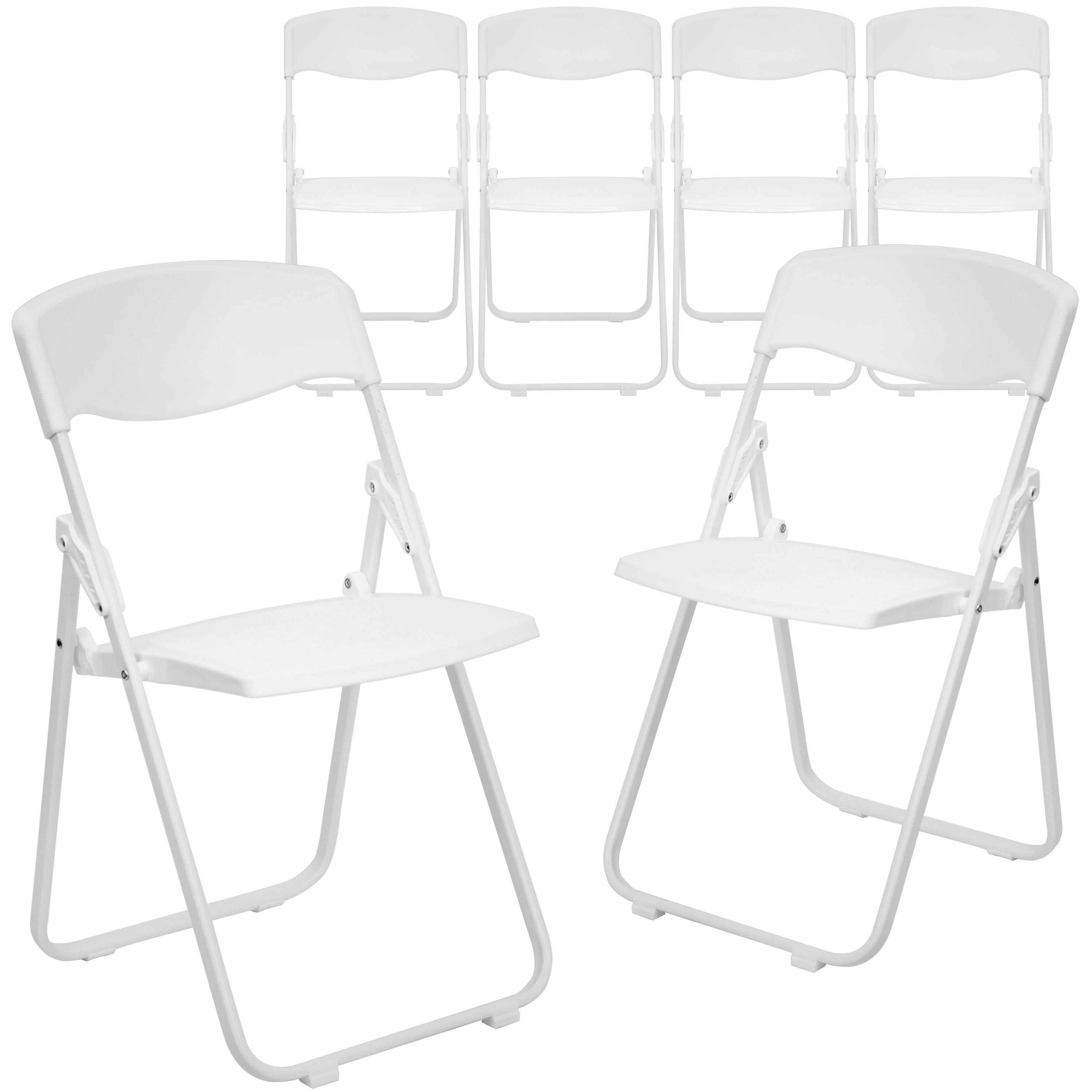 500 lb. Capacity Heavy-Duty Folding Chairs (Pack of 6) Black