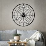 Mesh Living Room Clock Home Planet round Concept Clock Wall Clock