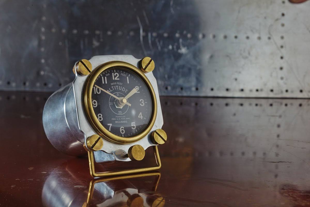 Pendulux Altimeter Table Clock - Aluminum
