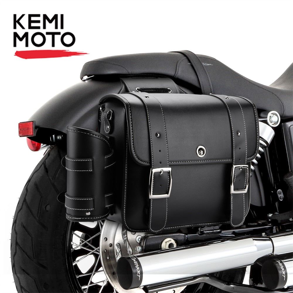 Motorcycle Saddlebag Throw Over Saddle bags Universal Side Tool Bag with lock